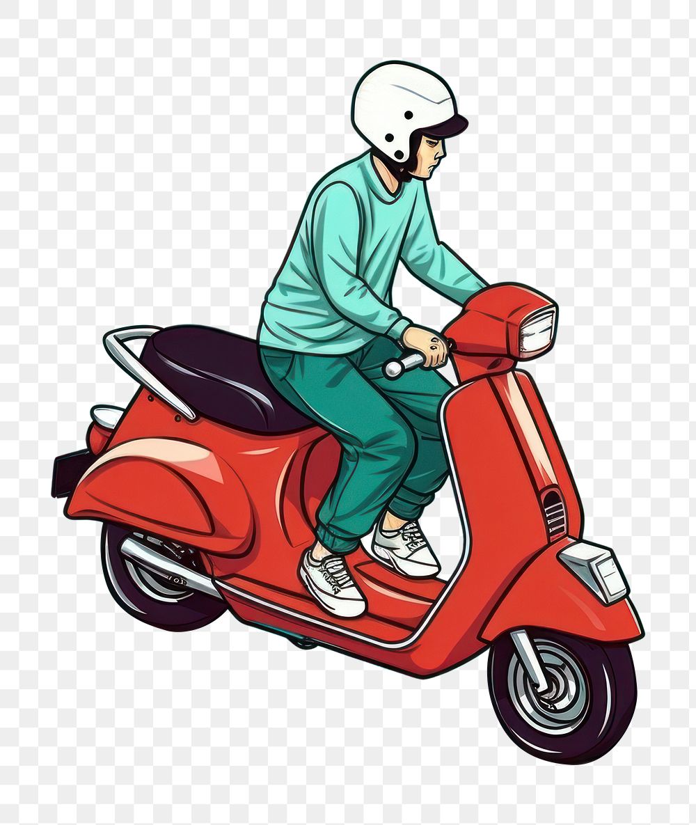 PNG Delivery man on a scooter motorcycle vehicle helmet. AI generated Image by rawpixel.