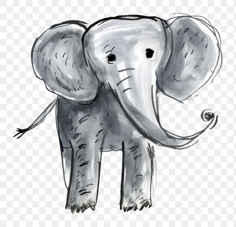 PNG Elephant elephant wildlife drawing. AI generated Image by rawpixel.