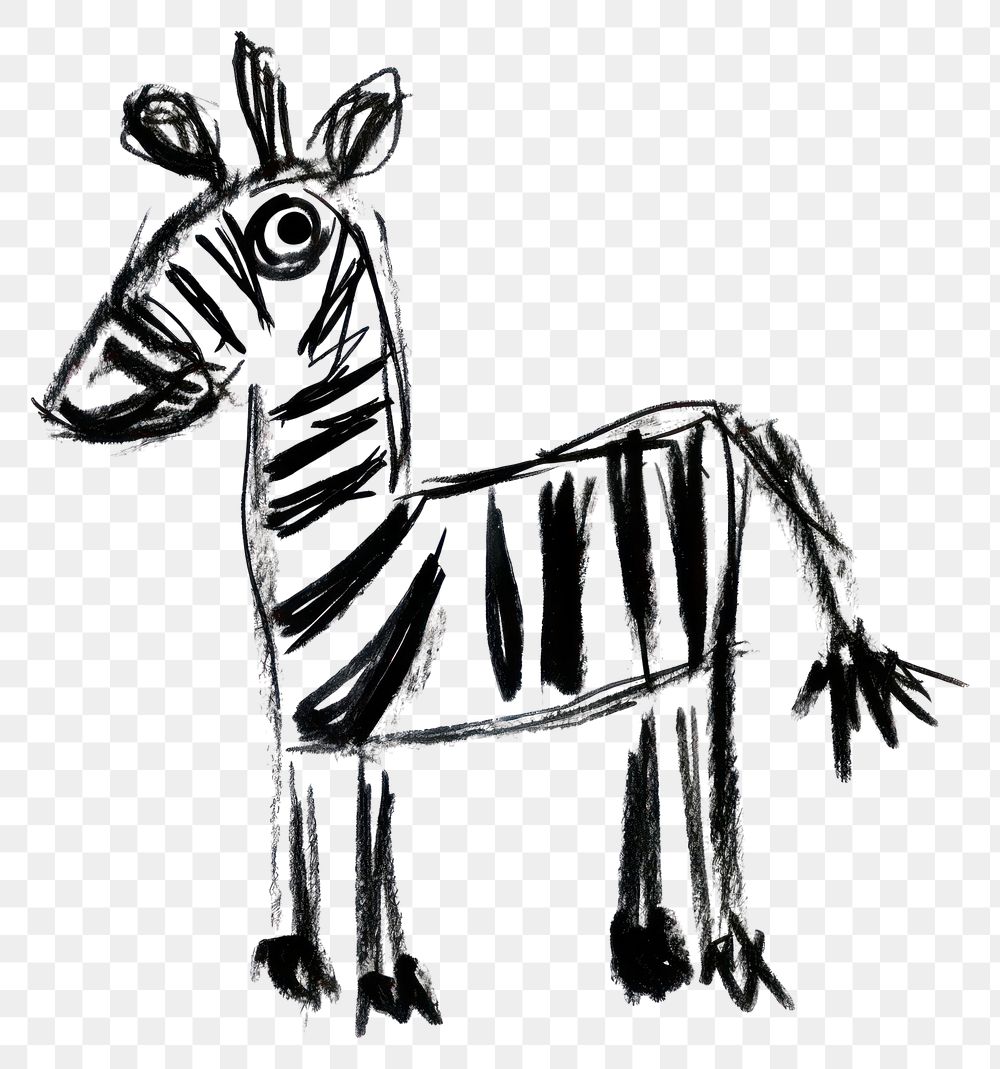 PNG  Zebra zebra wildlife drawing. AI generated Image by rawpixel.