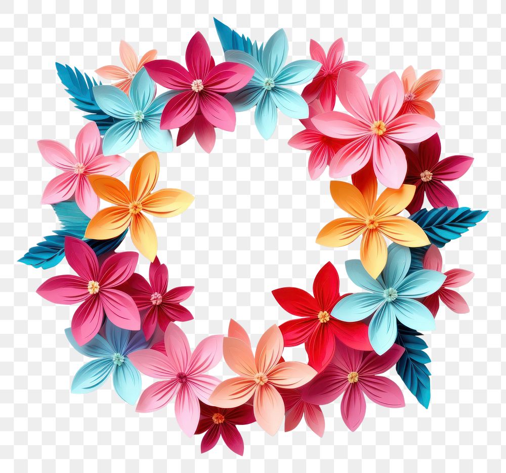 PNG Neon flower wreath plant. AI generated Image by rawpixel.