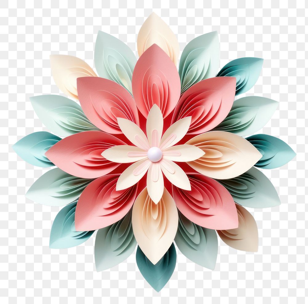 PNG Pastel mini flower origami dahlia art. AI generated Image by rawpixel.