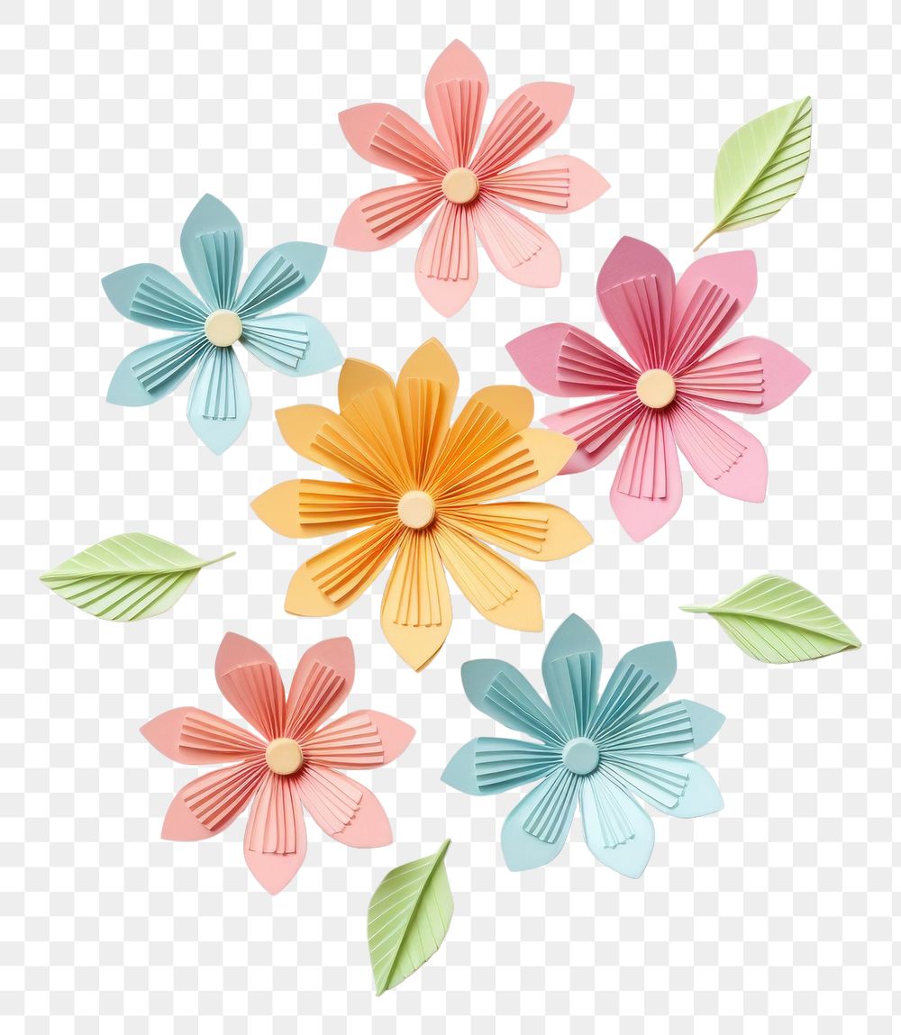 PNG Pastel mini flower origami plant paper. AI generated Image by rawpixel.