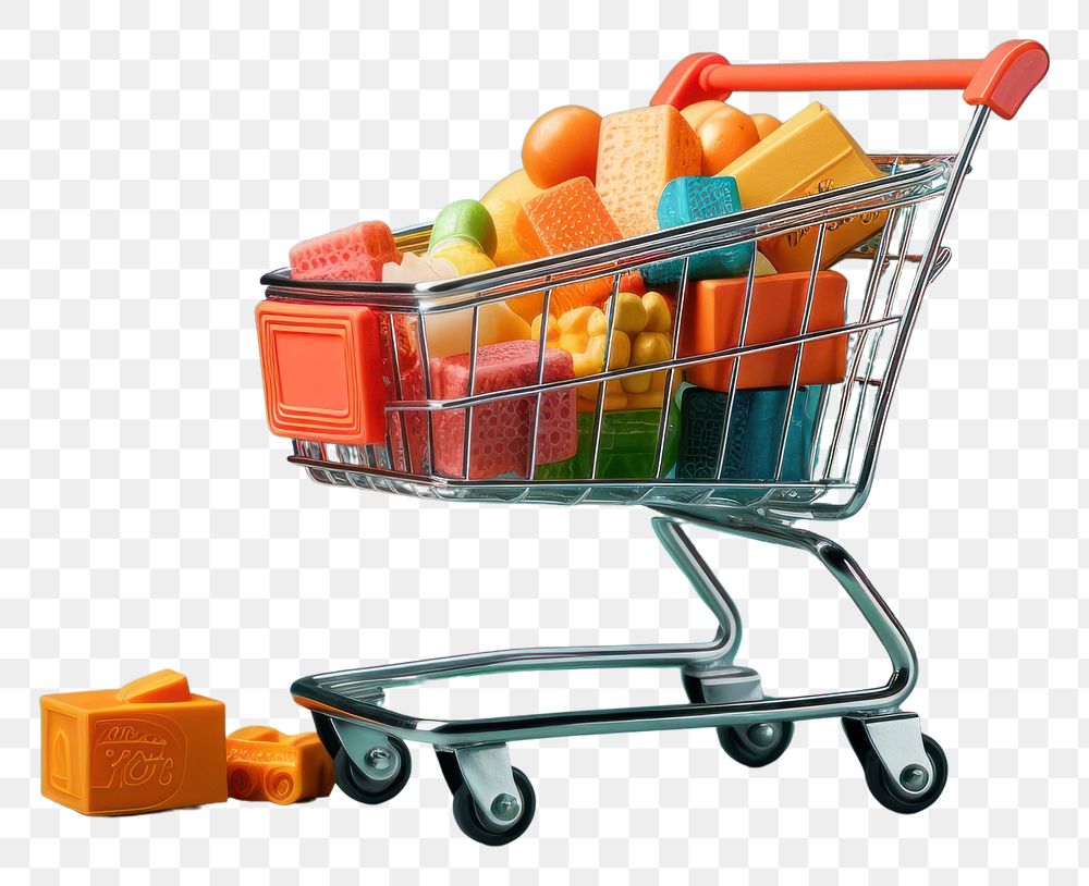 PNG  Shopping Trolley consumerism supermarket groceries. AI generated Image by rawpixel.