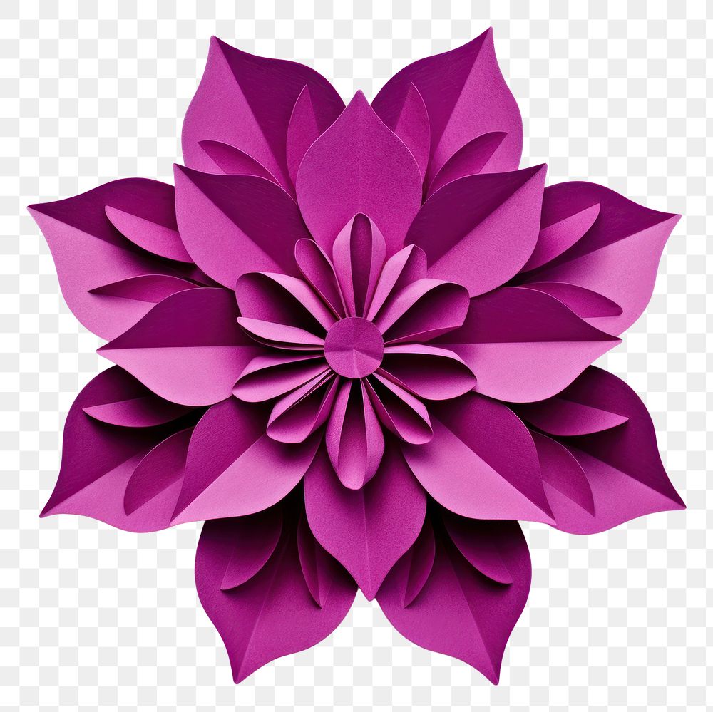 PNG Purple flower origami paper dahlia. AI generated Image by rawpixel.