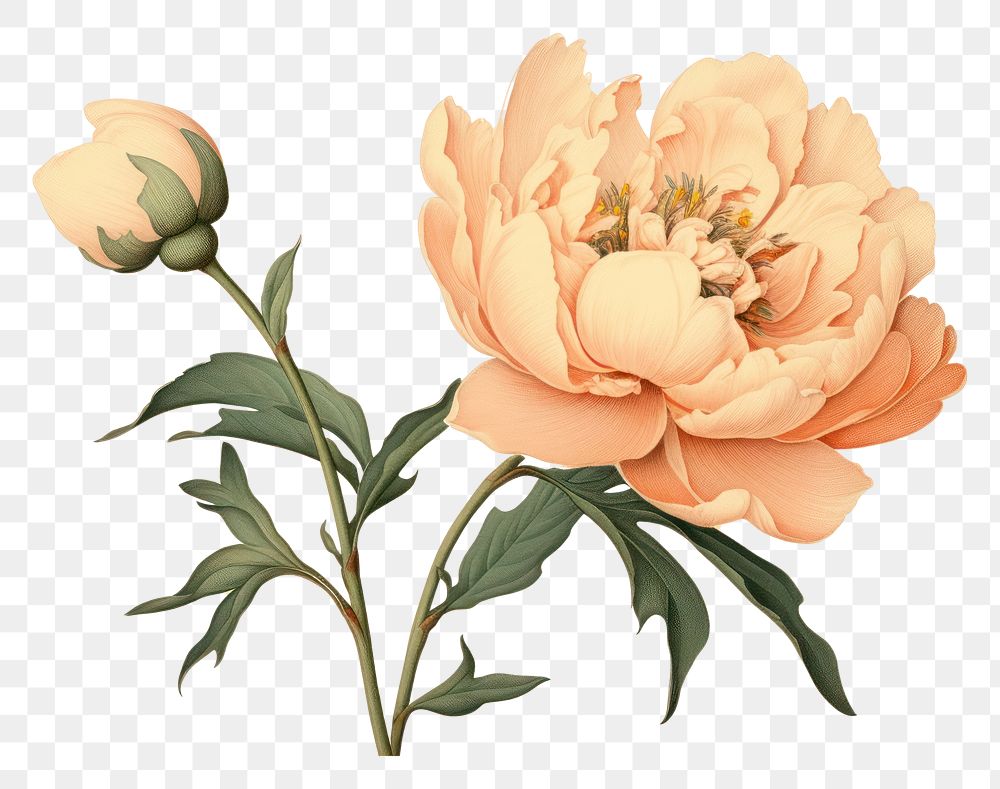 PNG  Peony pattern flower plant. AI generated Image by rawpixel.