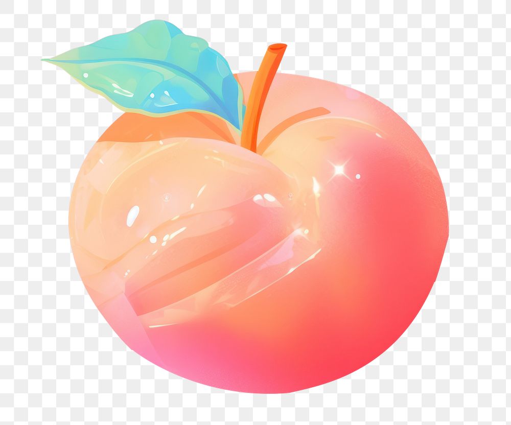 PNG A peach apple fruit plant. AI generated Image by rawpixel.