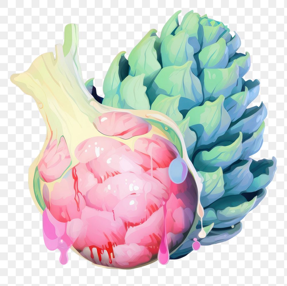 PNG A artichoke plant cauliflower creativity. AI generated Image by rawpixel.