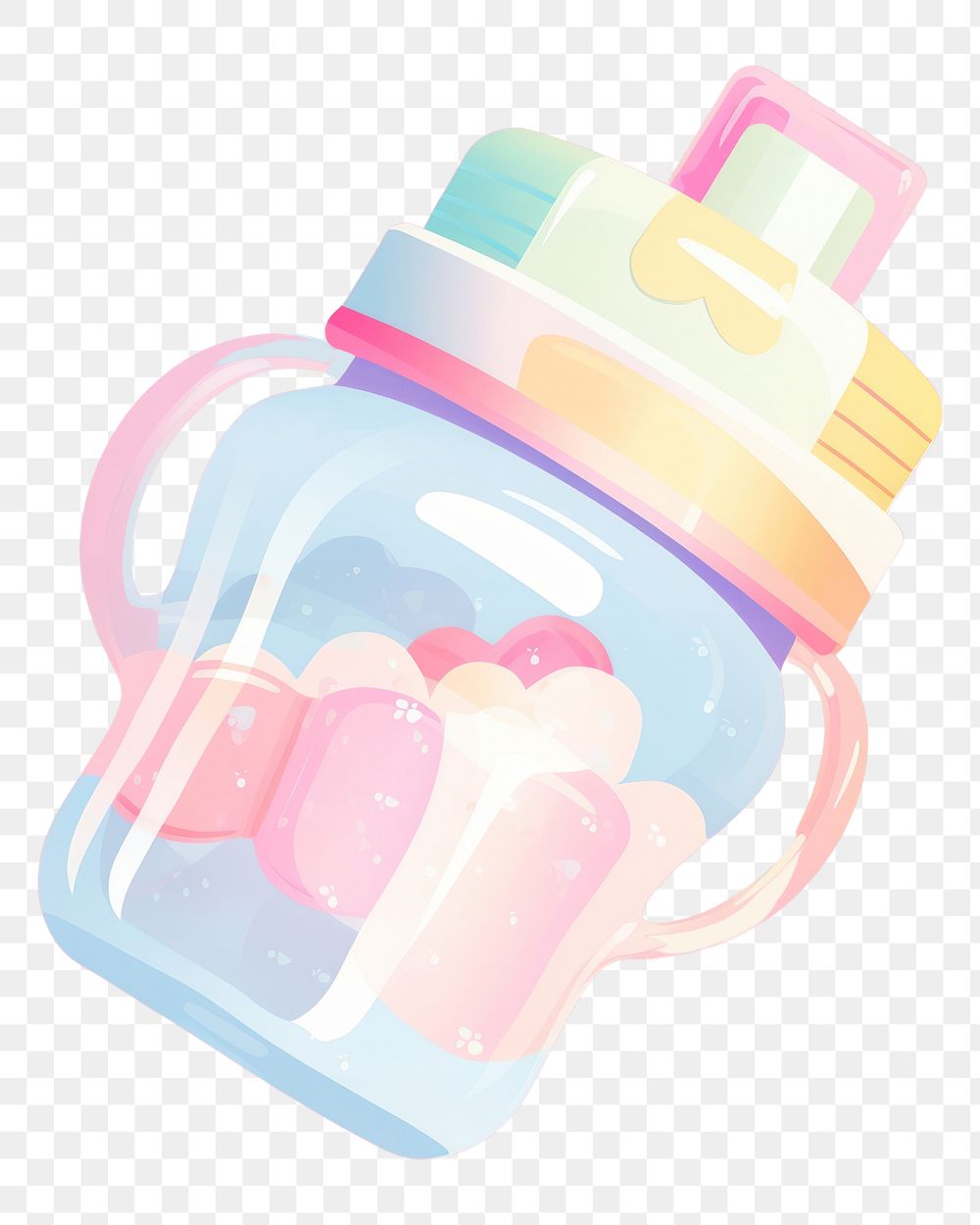 PNG  A baby milk bottle container glass pink. AI generated Image by rawpixel.
