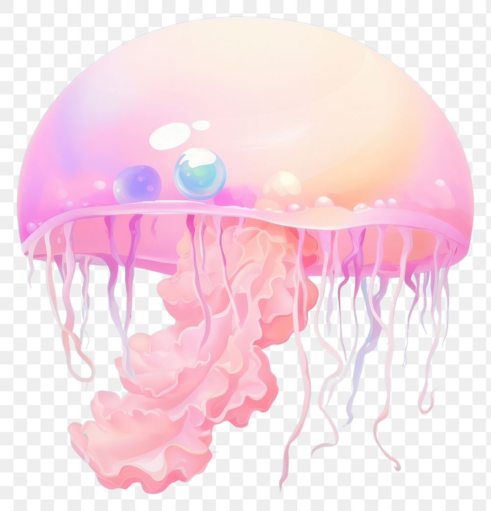 PNG A colorful jelly fish jellyfish invertebrate transparent. AI generated Image by rawpixel.