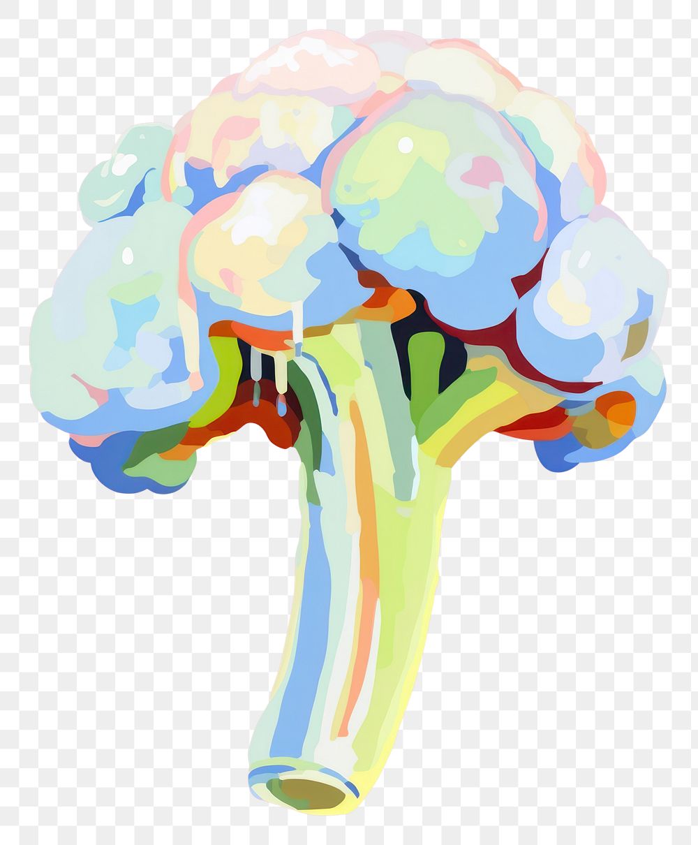 PNG Broccoli cartoon drawing plant. AI generated Image by rawpixel.