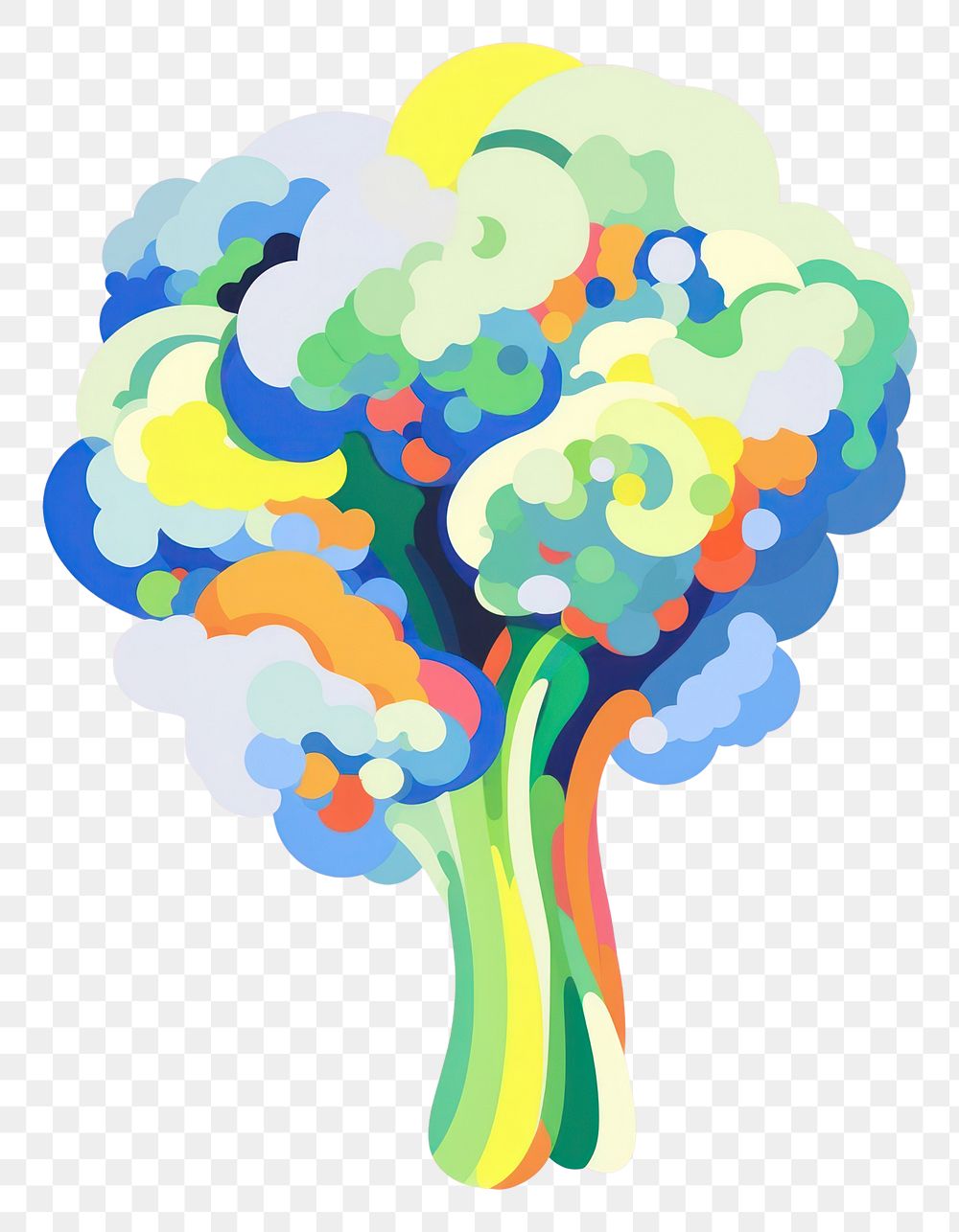 PNG Broccoli art graphics cartoon. AI generated Image by rawpixel.