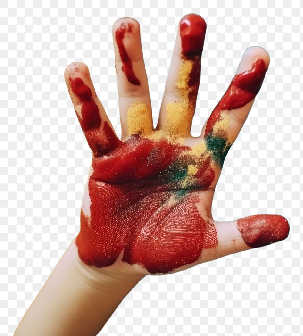PNG  A hand of a kid painting finger creativity person. AI generated Image by rawpixel.