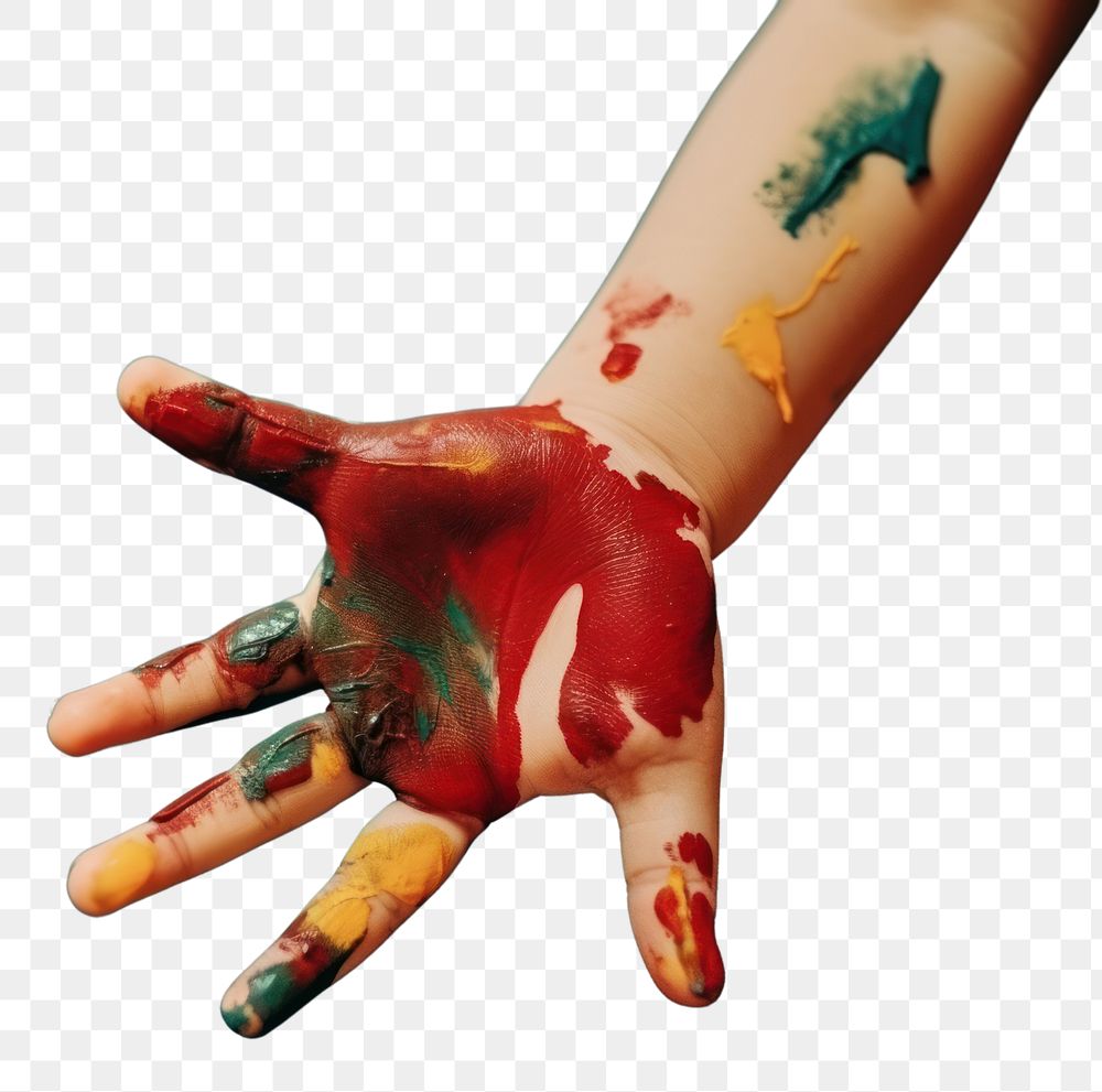 PNG  A hand of a kid painting finger tattoo person. AI generated Image by rawpixel.