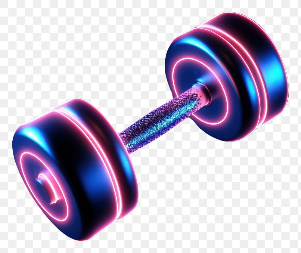 PNG Dumbell sports light neon. AI generated Image by rawpixel.