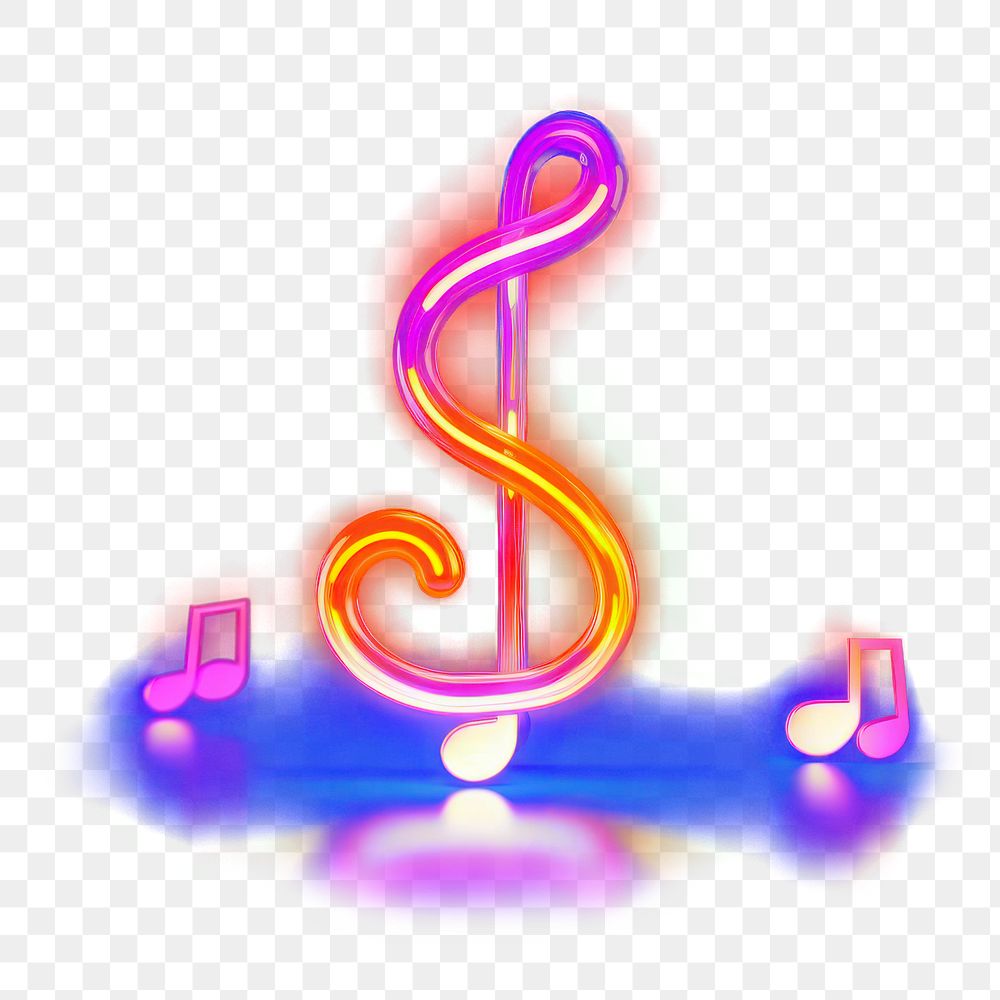 PNG Music note light neon line. AI generated Image by rawpixel.