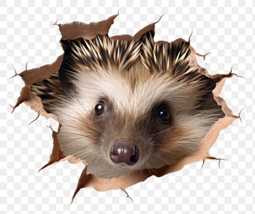PNG Hedgehog portrait animal mammal. AI generated Image by rawpixel.