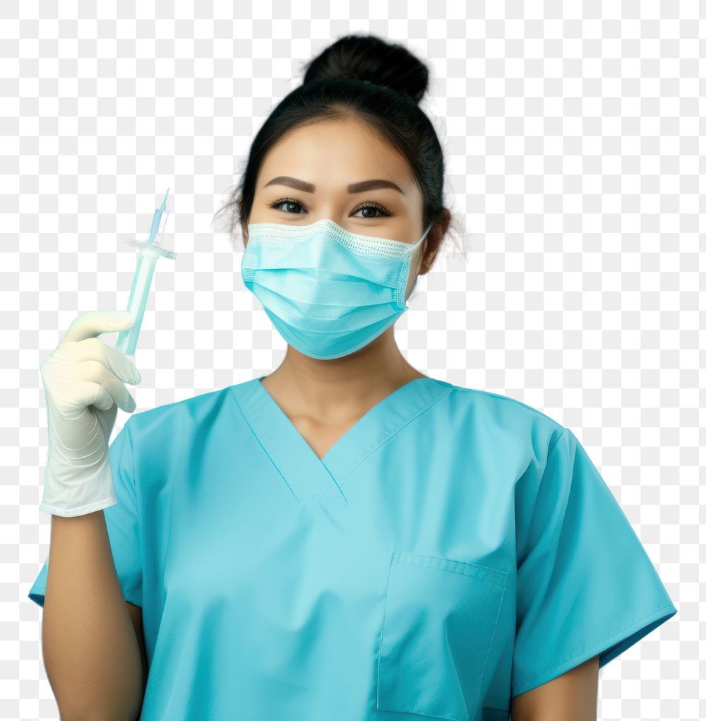 PNG Syringe holding nurse blue. AI generated Image by rawpixel.