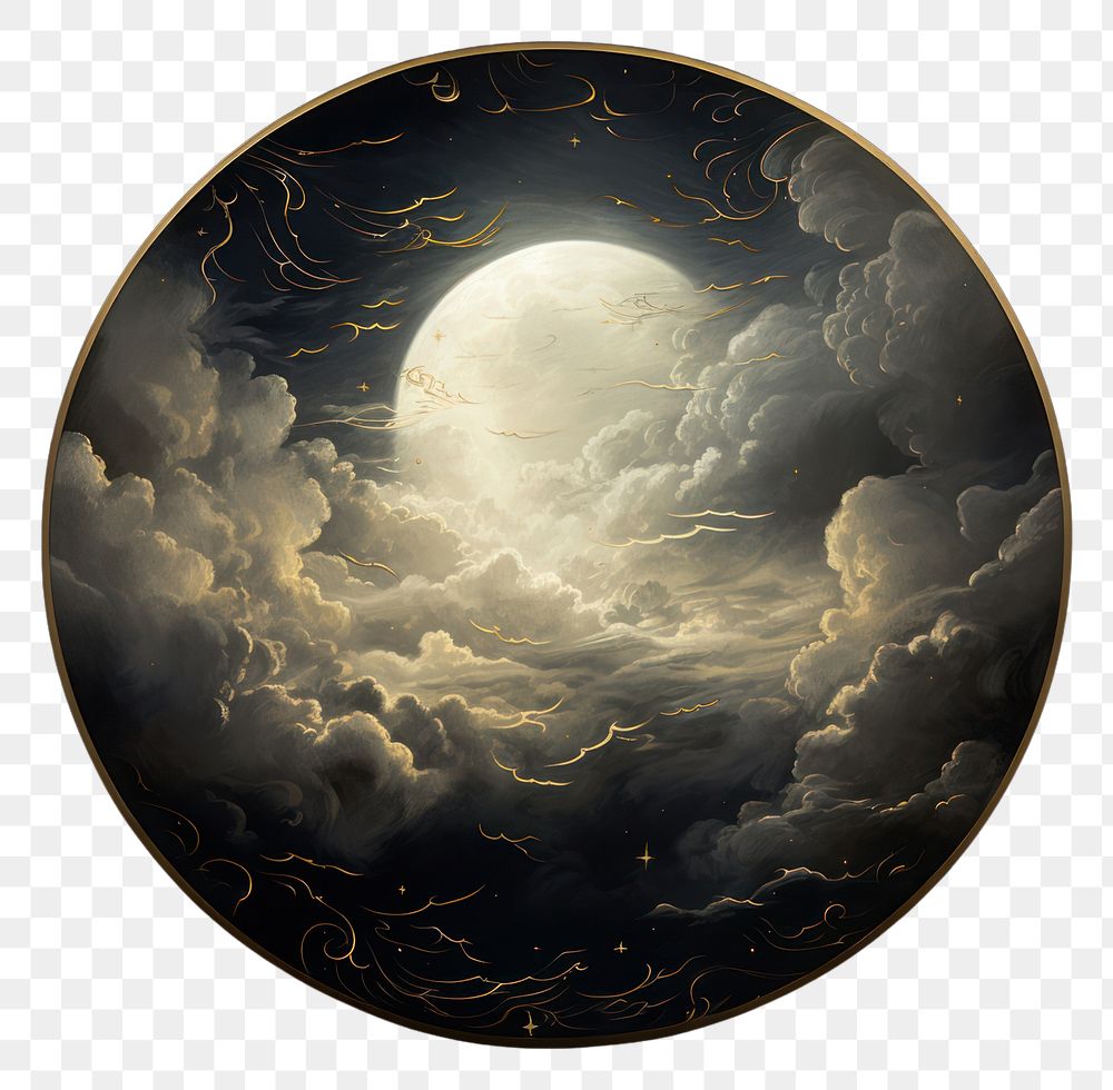 PNG The full moon shining through the clouds at night astronomy nature space. AI generated Image by rawpixel.