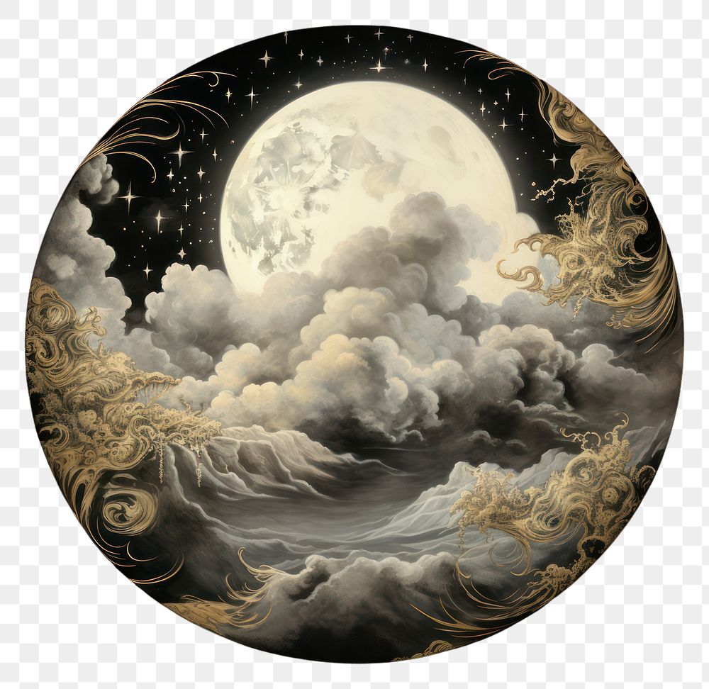PNG The full moon shining through the clouds at night astronomy nature space. AI generated Image by rawpixel.