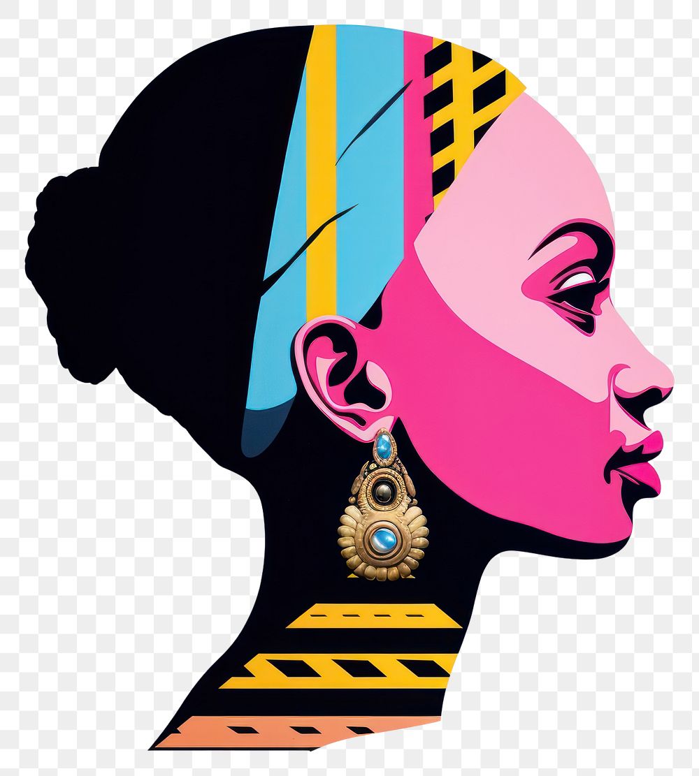 PNG  African tribal woman earring jewelry adult. AI generated Image by rawpixel.