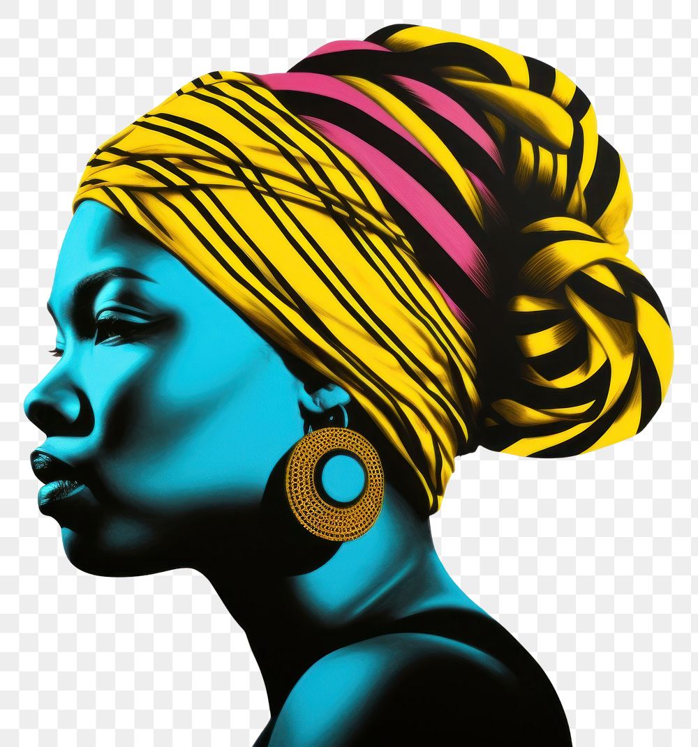 PNG  African tribal woman turban adult creativity. AI generated Image by rawpixel.