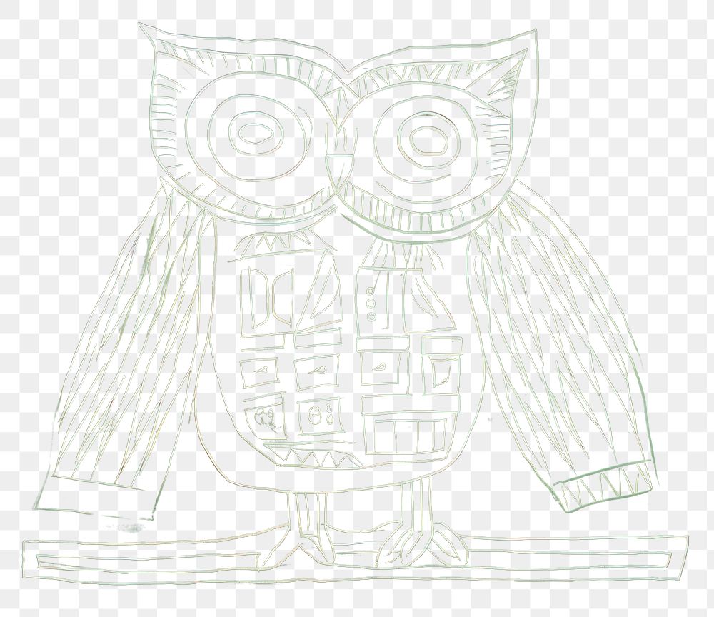 PNG  Owl drawing sketch art. AI generated Image by rawpixel.