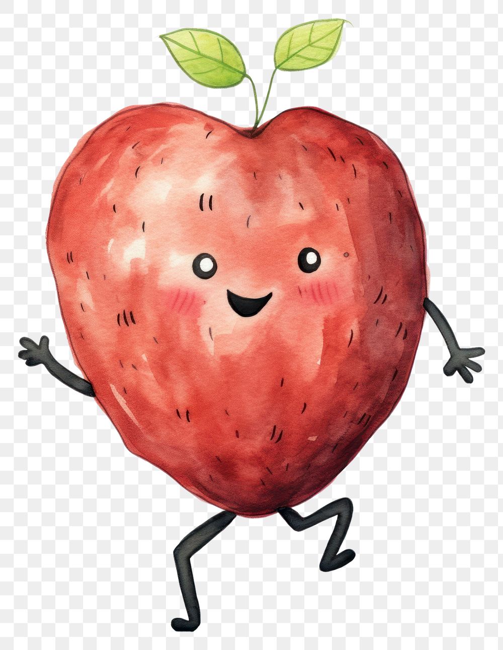PNG  Beetroot dancing strawberry fruit apple. AI generated Image by rawpixel.