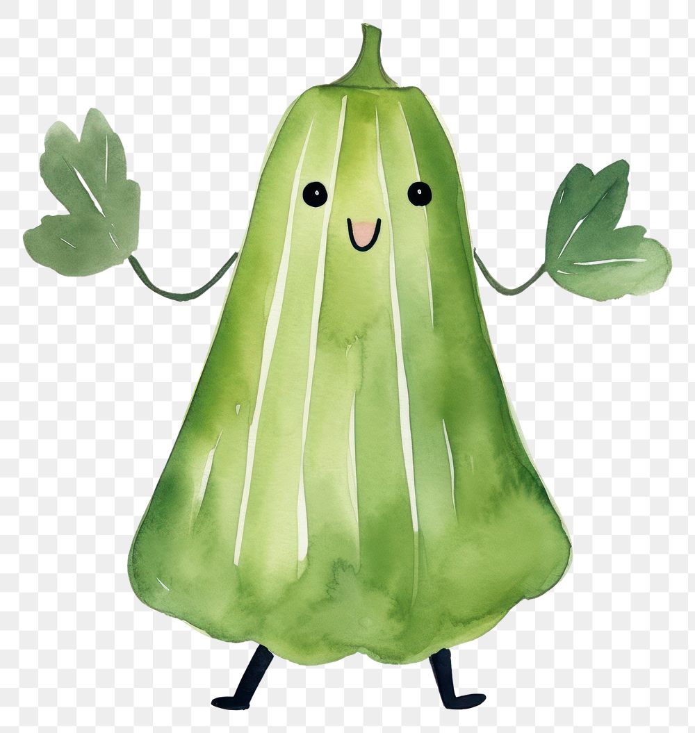 PNG  Zucchuni dancing vegetable green food. AI generated Image by rawpixel.