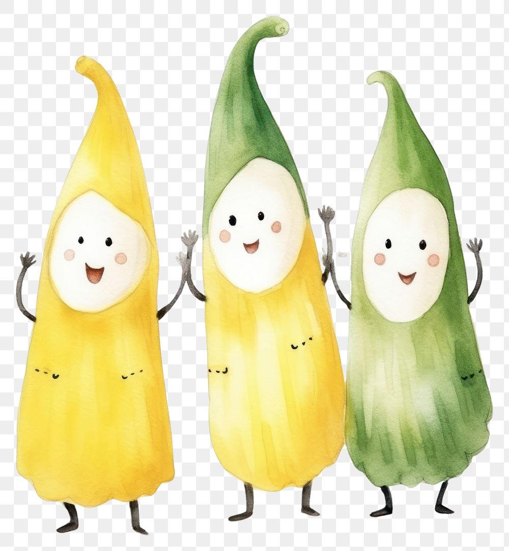 PNG  Banana party dancing vegetable white background anthropomorphic. AI generated Image by rawpixel.