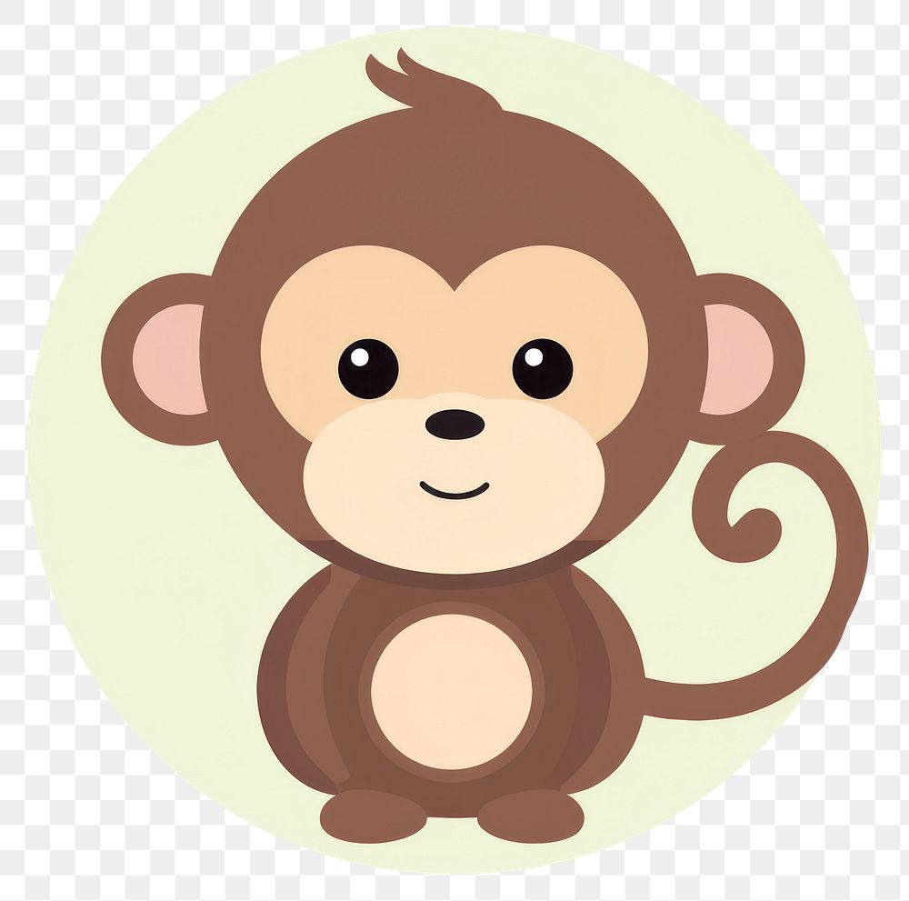 PNG  Baby face monkey cartoon mammal animal. AI generated Image by rawpixel.