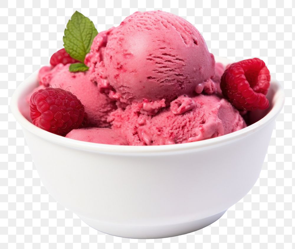 PNG  Raspberry gelato dessert cream food. AI generated Image by rawpixel.