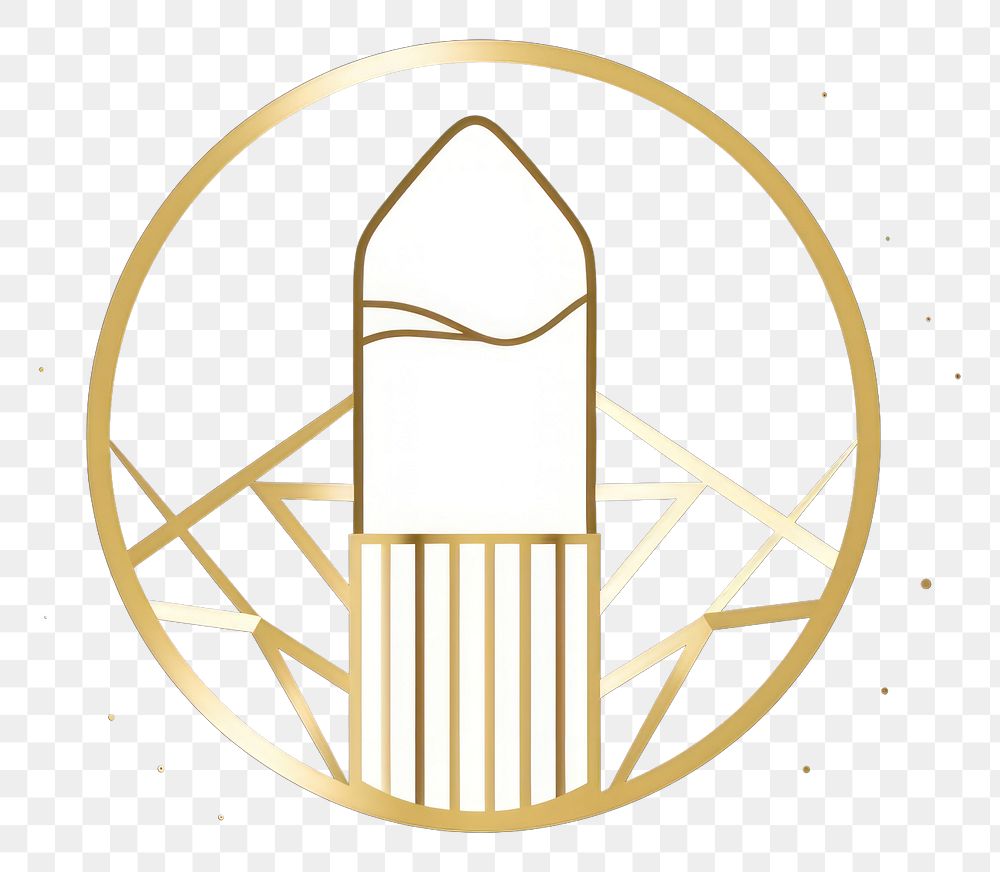 PNG 1920s lipstick logo symbol gold. AI generated Image by rawpixel.