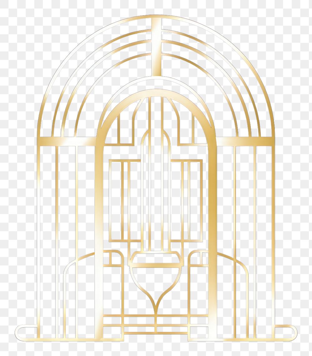 PNG Window architecture line gold. AI generated Image by rawpixel.