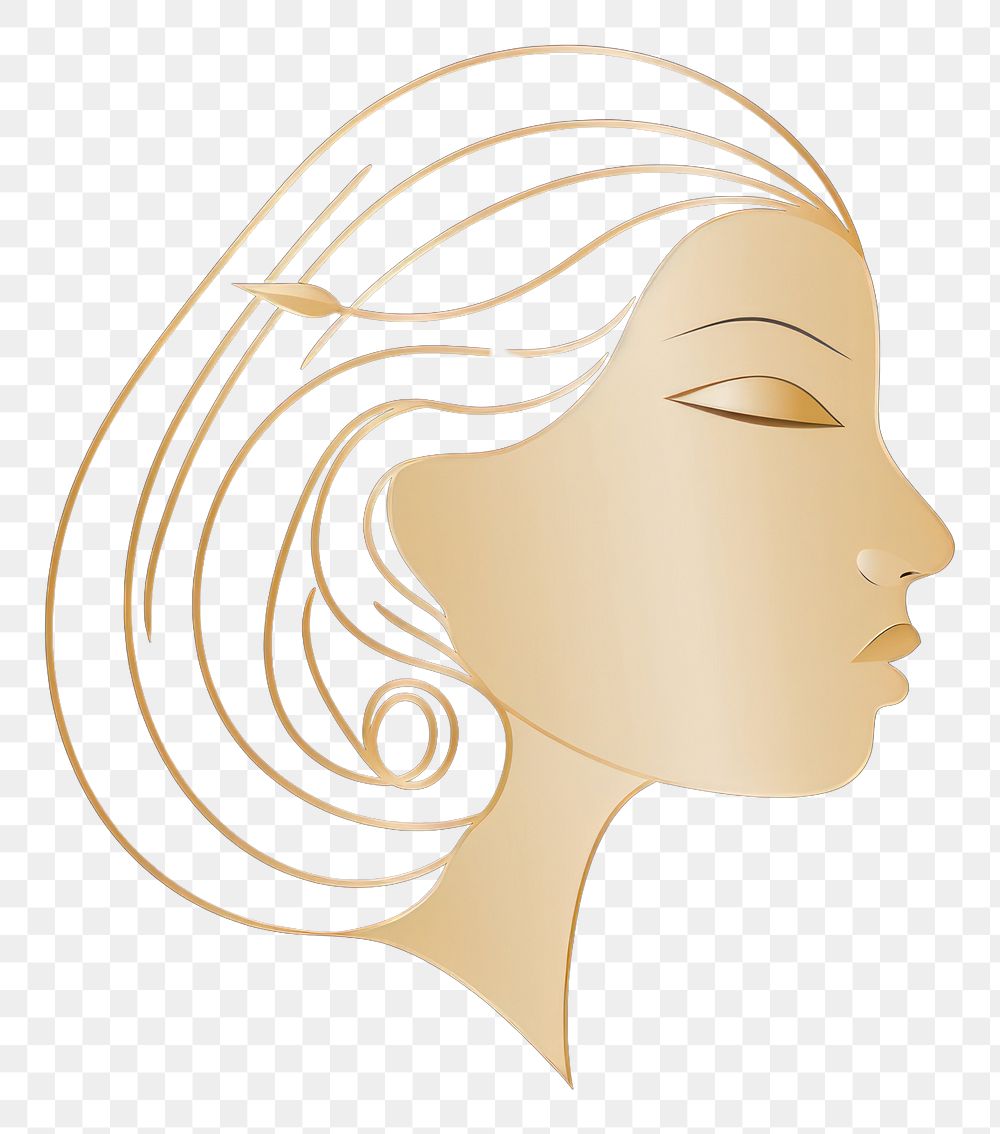 PNG Goddess face adult gold logo. AI generated Image by rawpixel.