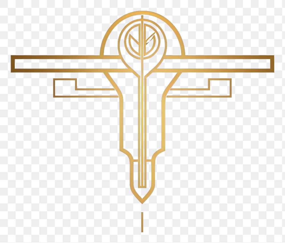 PNG Hieroglyphic ankh symbol cross gold. AI generated Image by rawpixel.