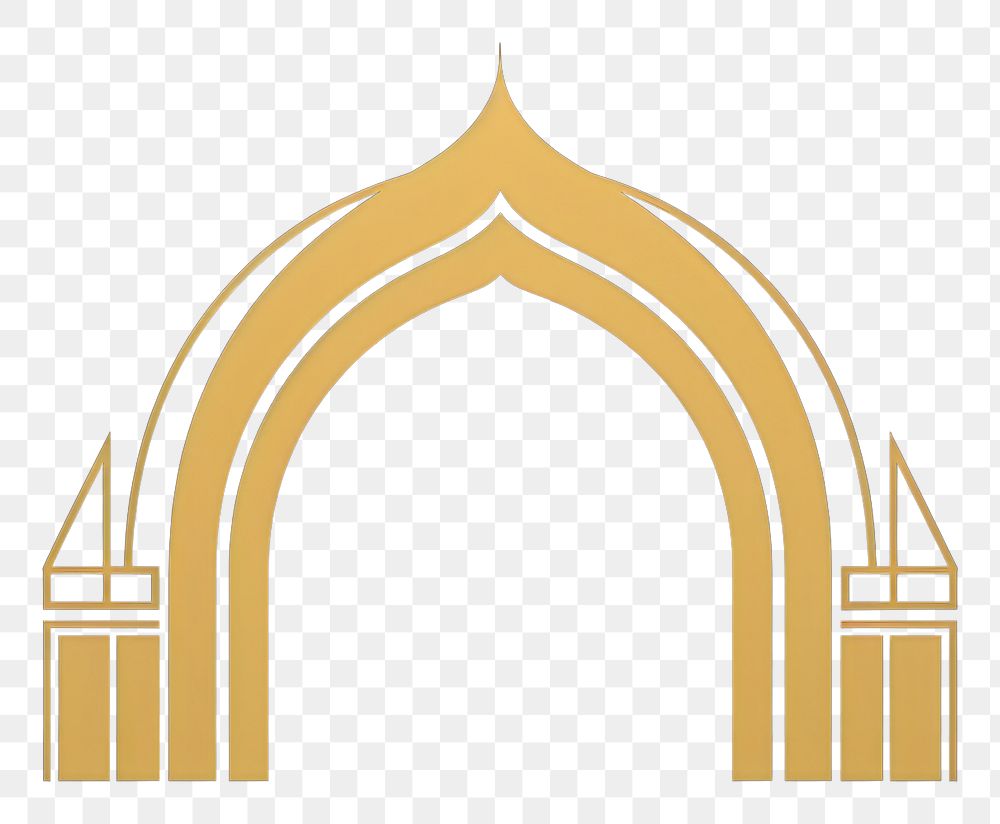 PNG Islamic arch architecture gold logo. AI generated Image by rawpixel.