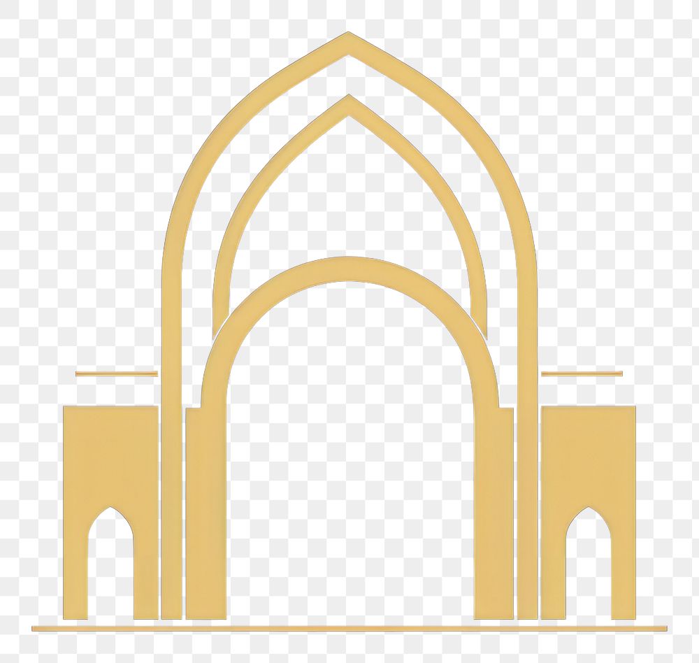 PNG Islamic arch architecture gold logo. AI generated Image by rawpixel.