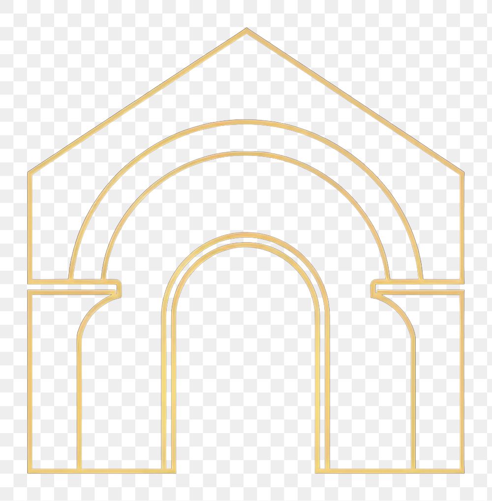 PNG Islamic arch architecture line logo. AI generated Image by rawpixel.
