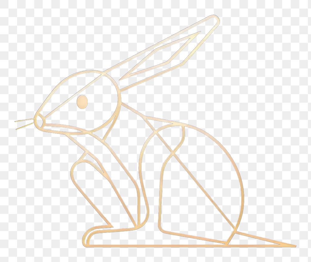 PNG Rabbit animal mammal line. AI generated Image by rawpixel.