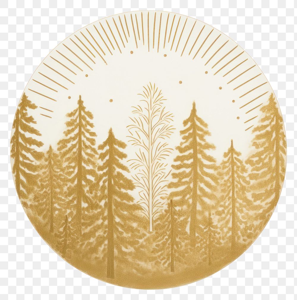 PNG  Forest gold decoration pinaceae. AI generated Image by rawpixel.