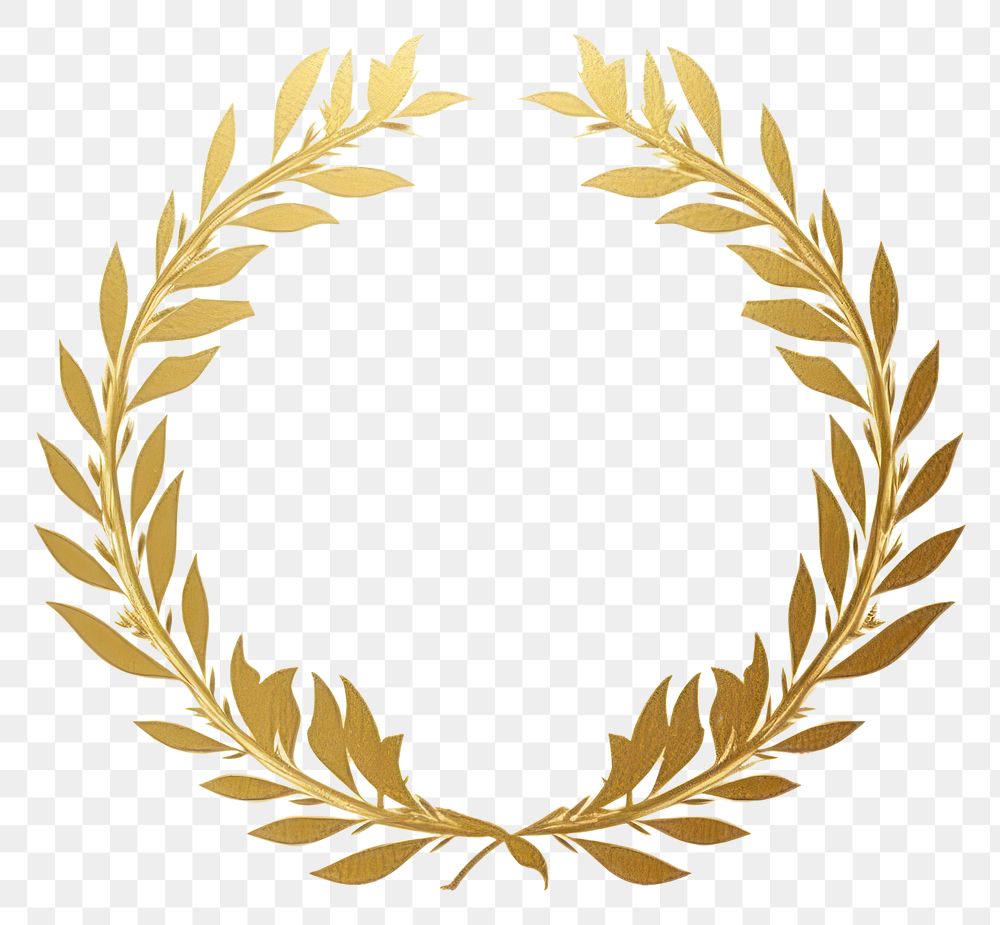 PNG  Laurel wreath gold circle shape. AI generated Image by rawpixel.