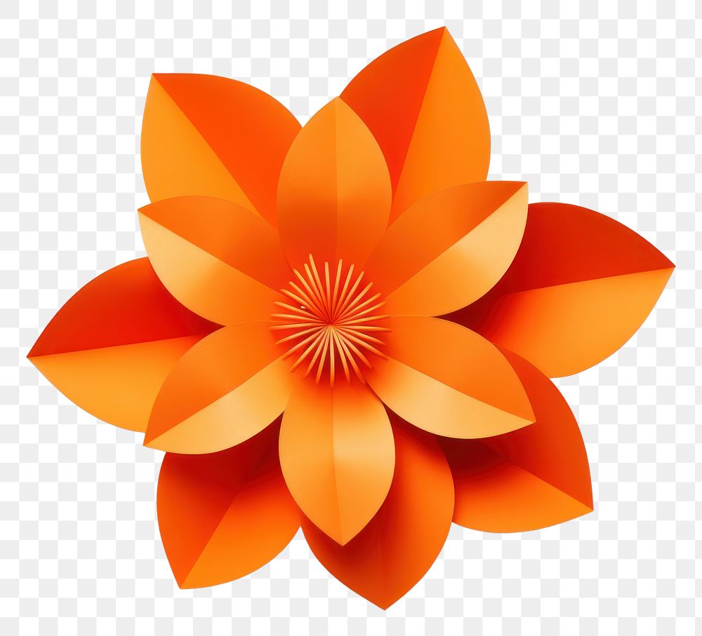 PNG Orange flower origami plant paper. AI generated Image by rawpixel.