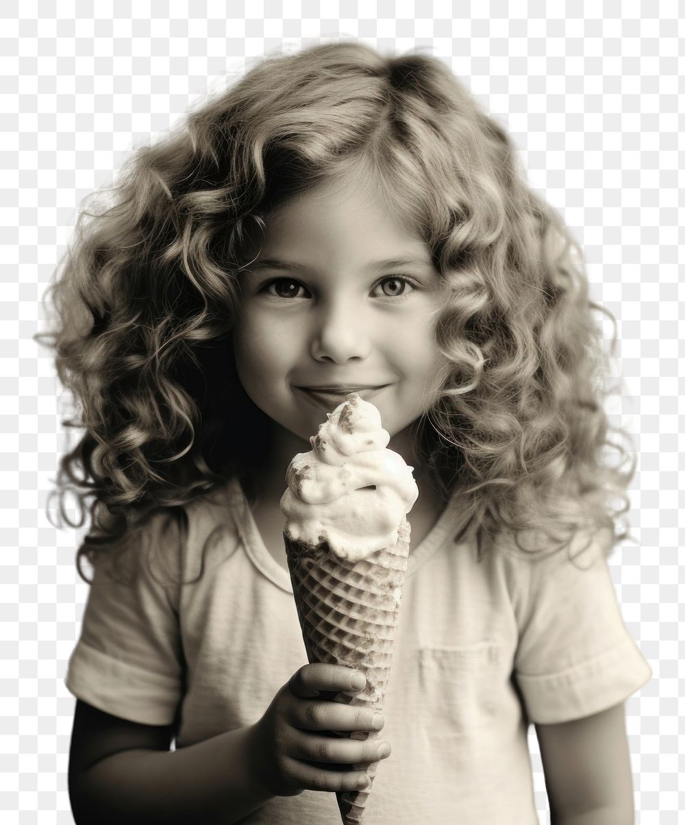 PNG  Little girl holding ice-cream photography portrait dessert. AI generated Image by rawpixel.