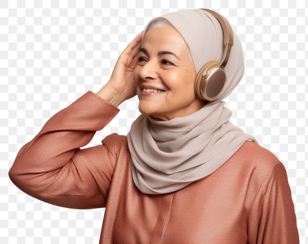 PNG Mature arabic woman portrait adult smile. AI generated Image by rawpixel.