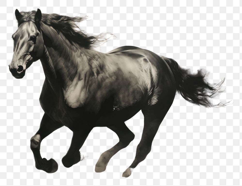 PNG  Horse stallion drawing animal. AI generated Image by rawpixel.