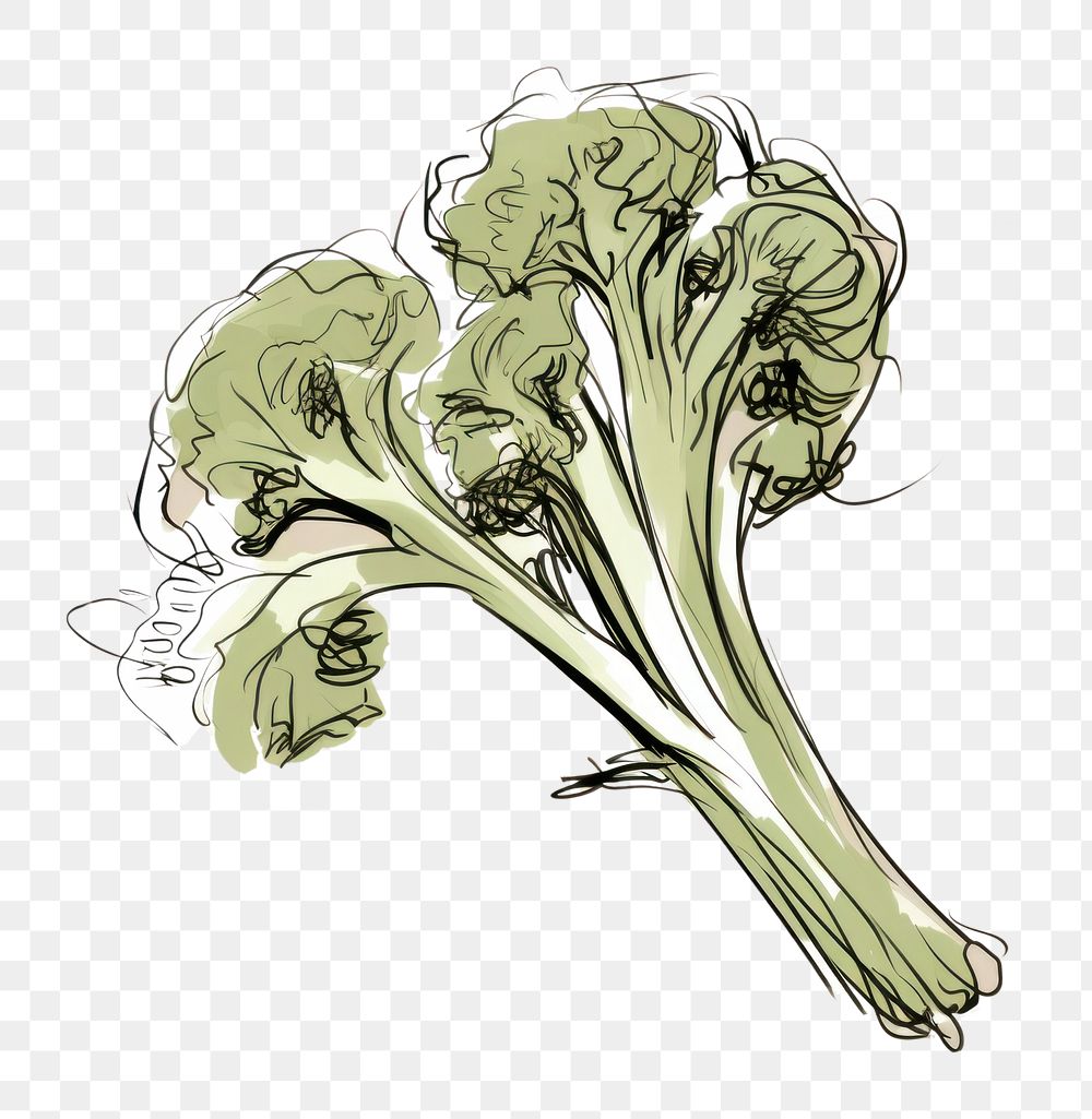 PNG Broccoli drawing sketch vegetable. AI generated Image by rawpixel.