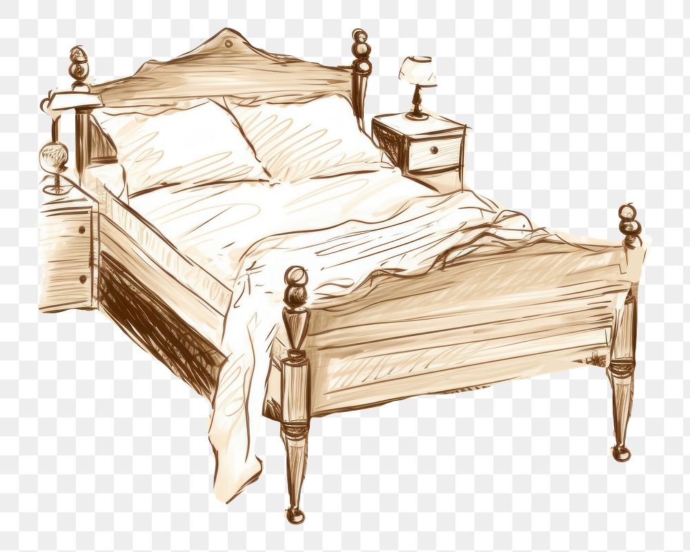PNG Vintage style bedroom drawing sketch furniture. AI generated Image by rawpixel.