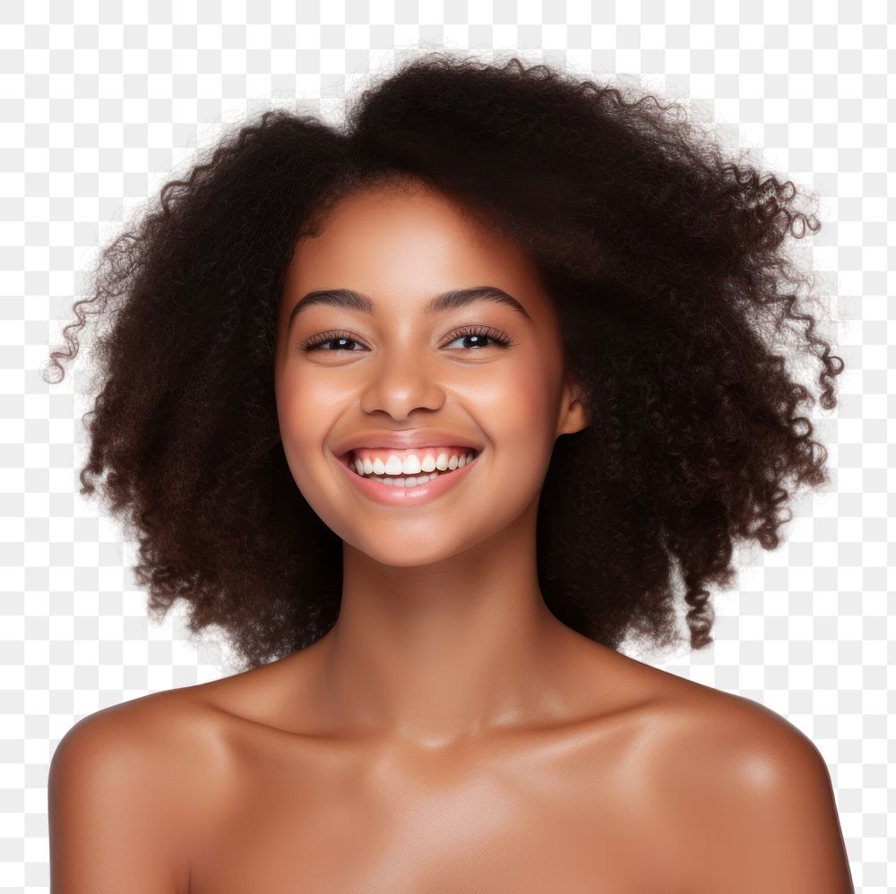 PNG  African model with beauty portrait adult smile. AI generated Image by rawpixel.