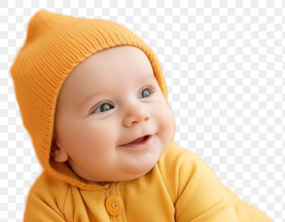 PNG  Newborn baby sitting innocence happiness babyhood. AI generated Image by rawpixel.