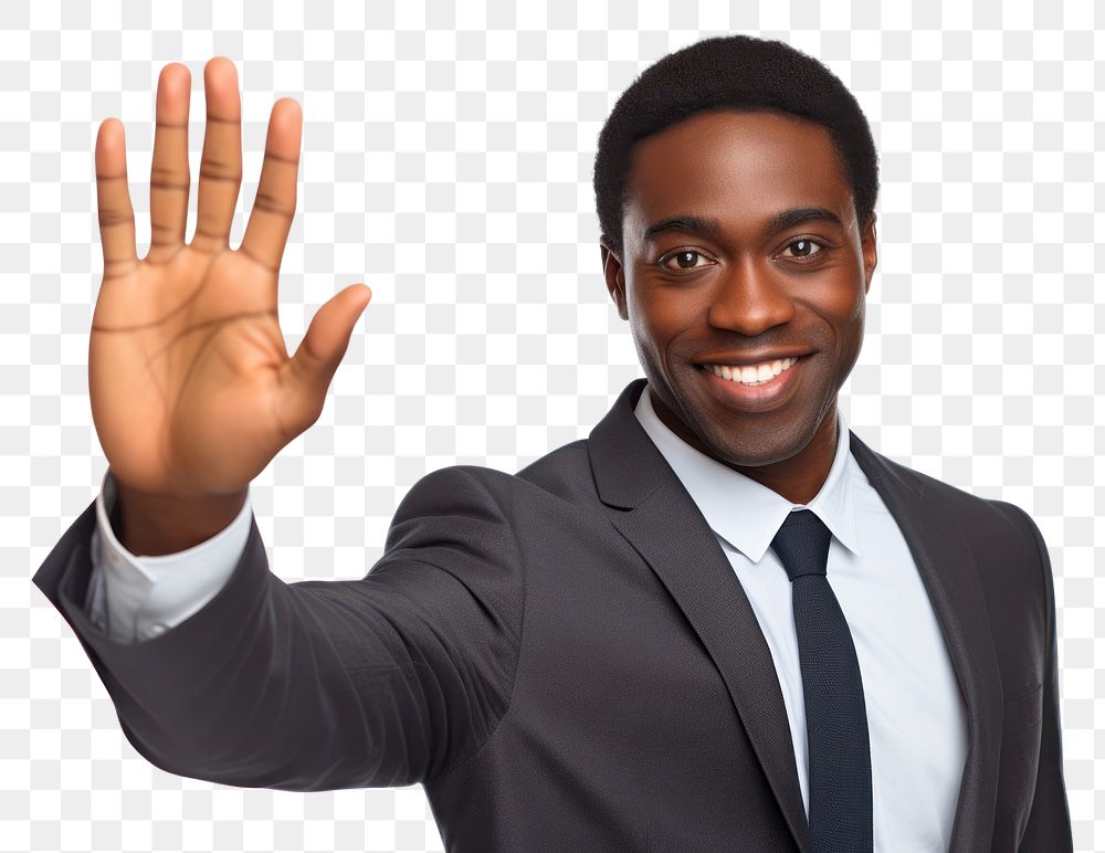PNG  Man with welcoming gesture portrait finger adult. AI generated Image by rawpixel.